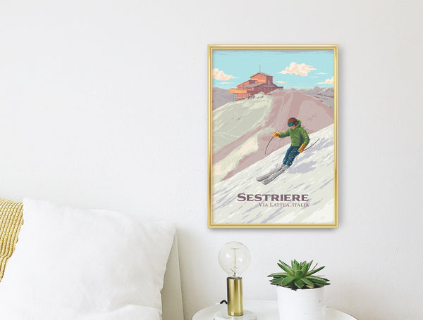 Sestriere Ski Resort Travel Poster