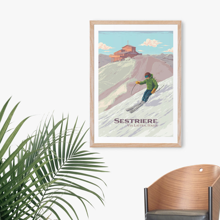 Sestriere Ski Resort Travel Poster