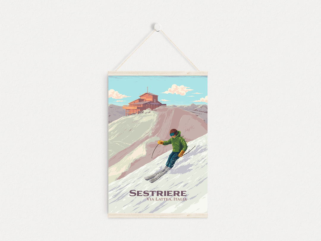 Sestriere Ski Resort Travel Poster