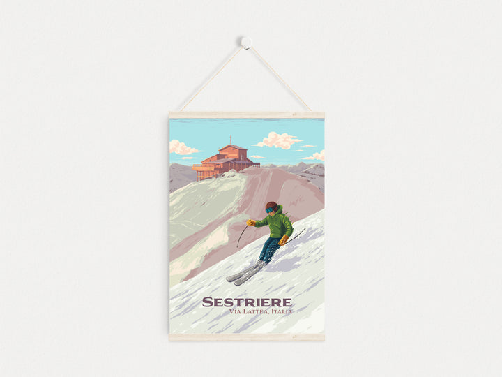 Sestriere Ski Resort Travel Poster