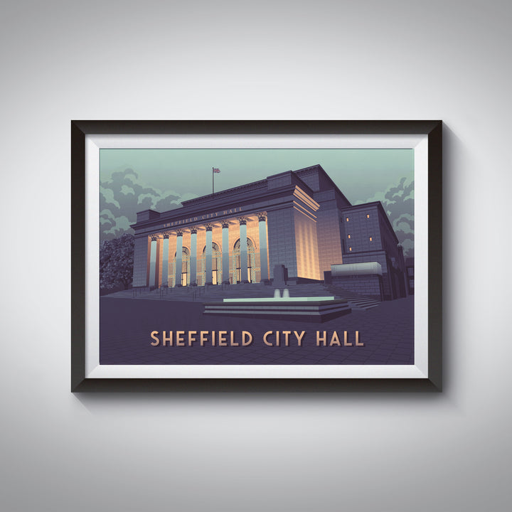 Sheffield City Hall Travel Poster