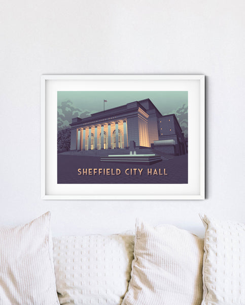 Sheffield City Hall Travel Poster