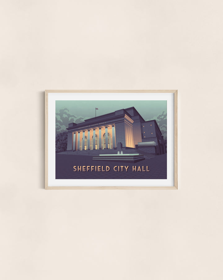 Sheffield City Hall Travel Poster