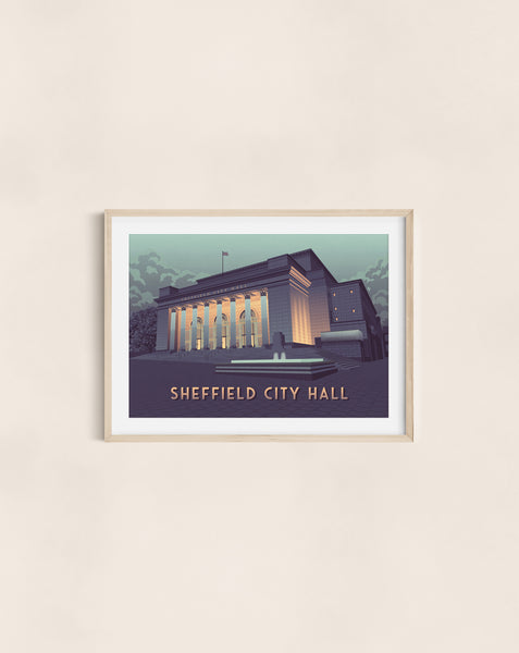Sheffield City Hall Travel Poster