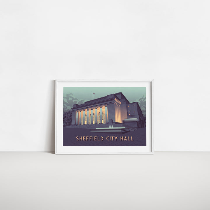 Sheffield City Hall Travel Poster