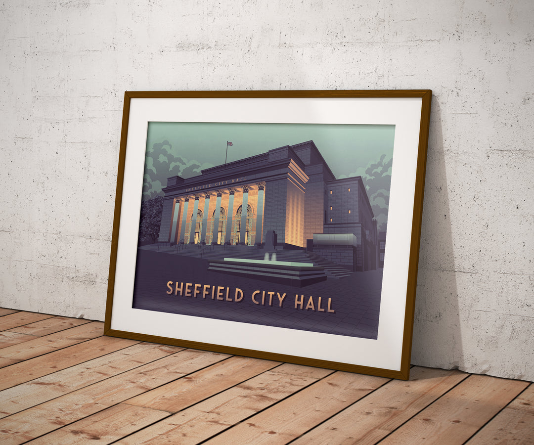 Sheffield City Hall Travel Poster