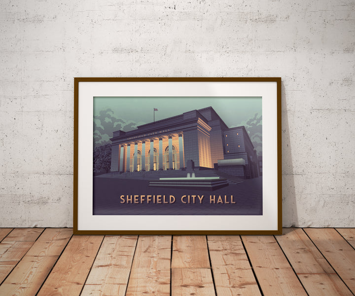 Sheffield City Hall Travel Poster