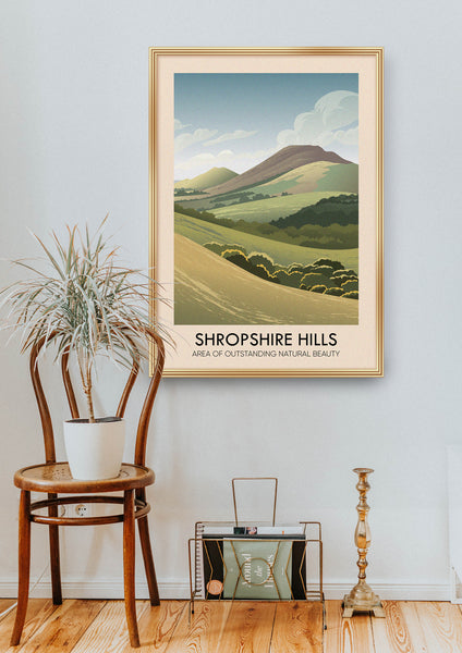 Shropshire Hills AONB Travel Poster