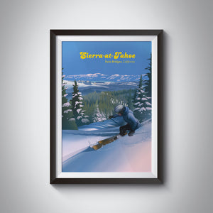 Sierra at Tahoe Ski Resort Travel Poster