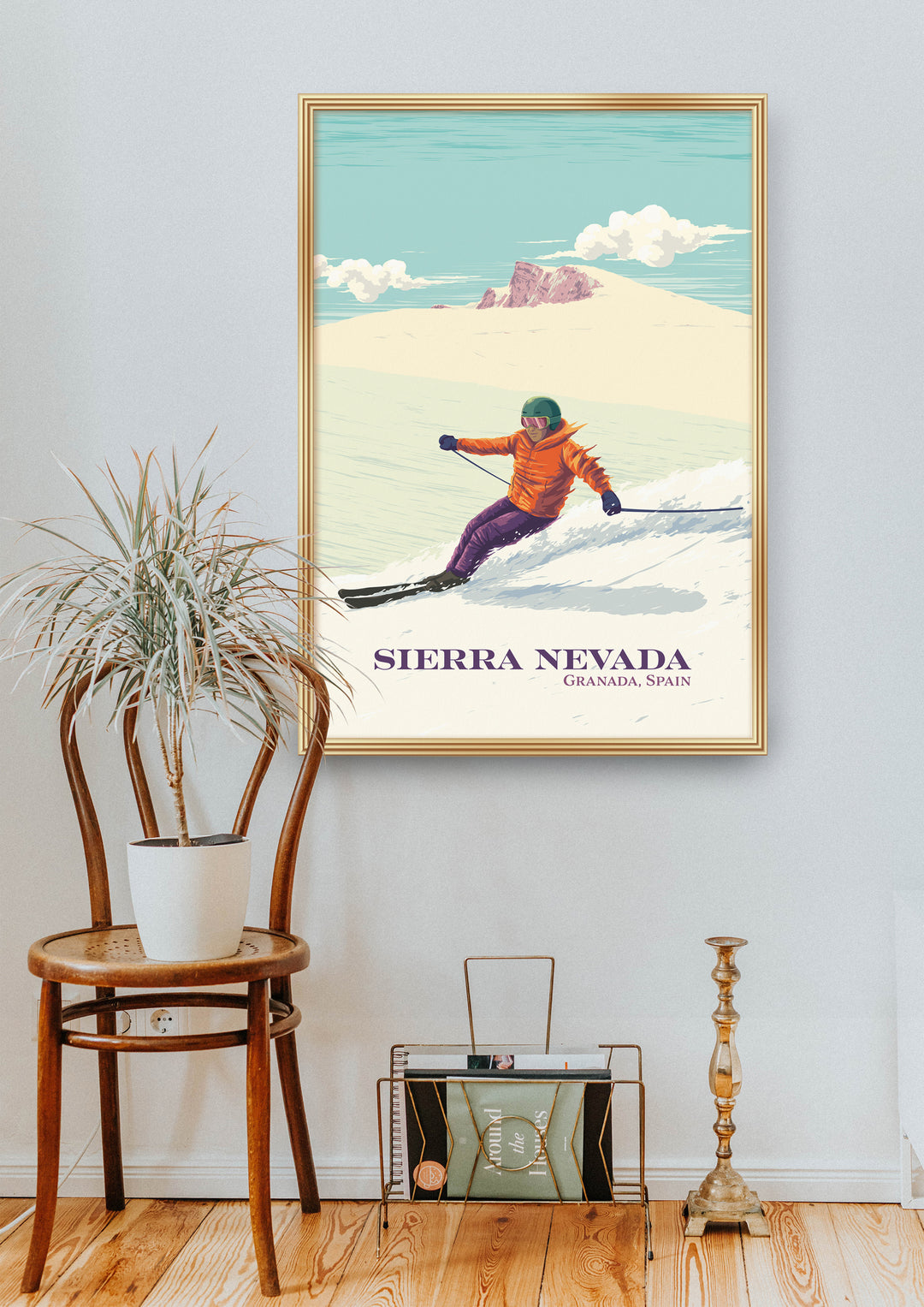 Sierra Nevada Spain Ski Resort Travel Poster