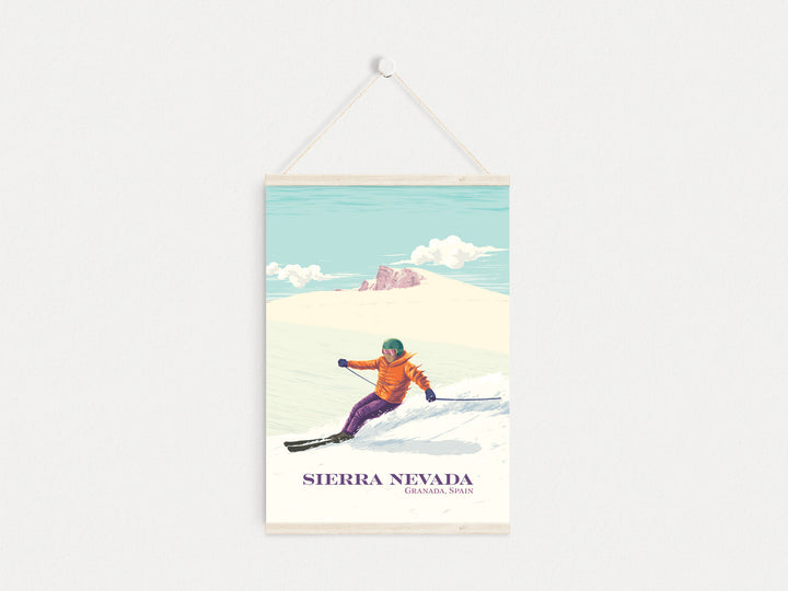 Sierra Nevada Spain Ski Resort Travel Poster