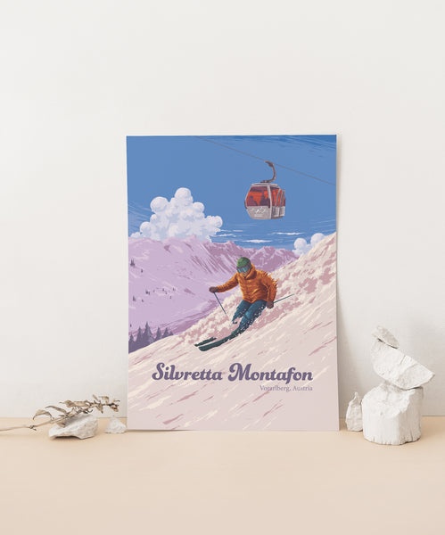 Silvretta Montafon Ski Resort Travel Poster