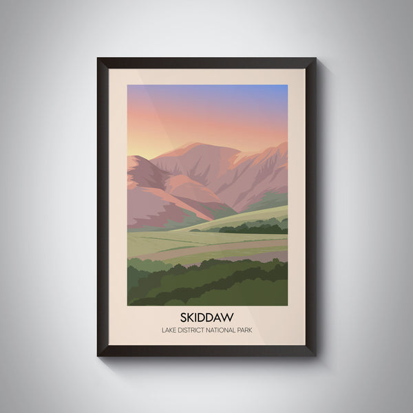 Skiddaw Lake District Travel Poster