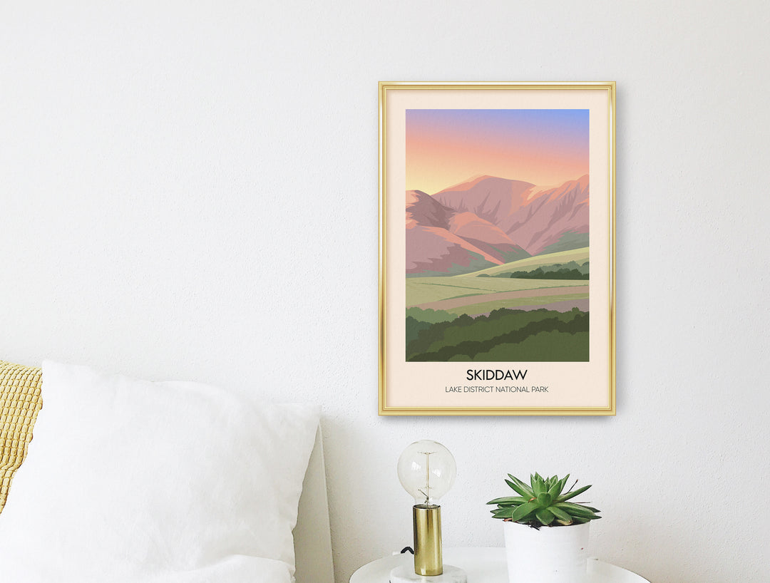 Skiddaw Lake District Travel Poster