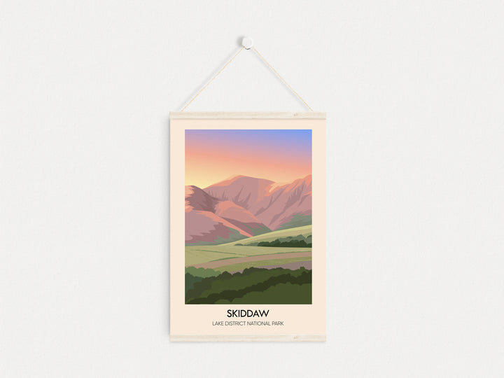 Skiddaw Lake District Travel Poster