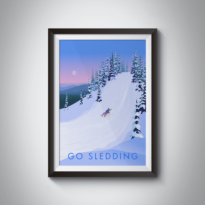 Go Sledding Travel Poster