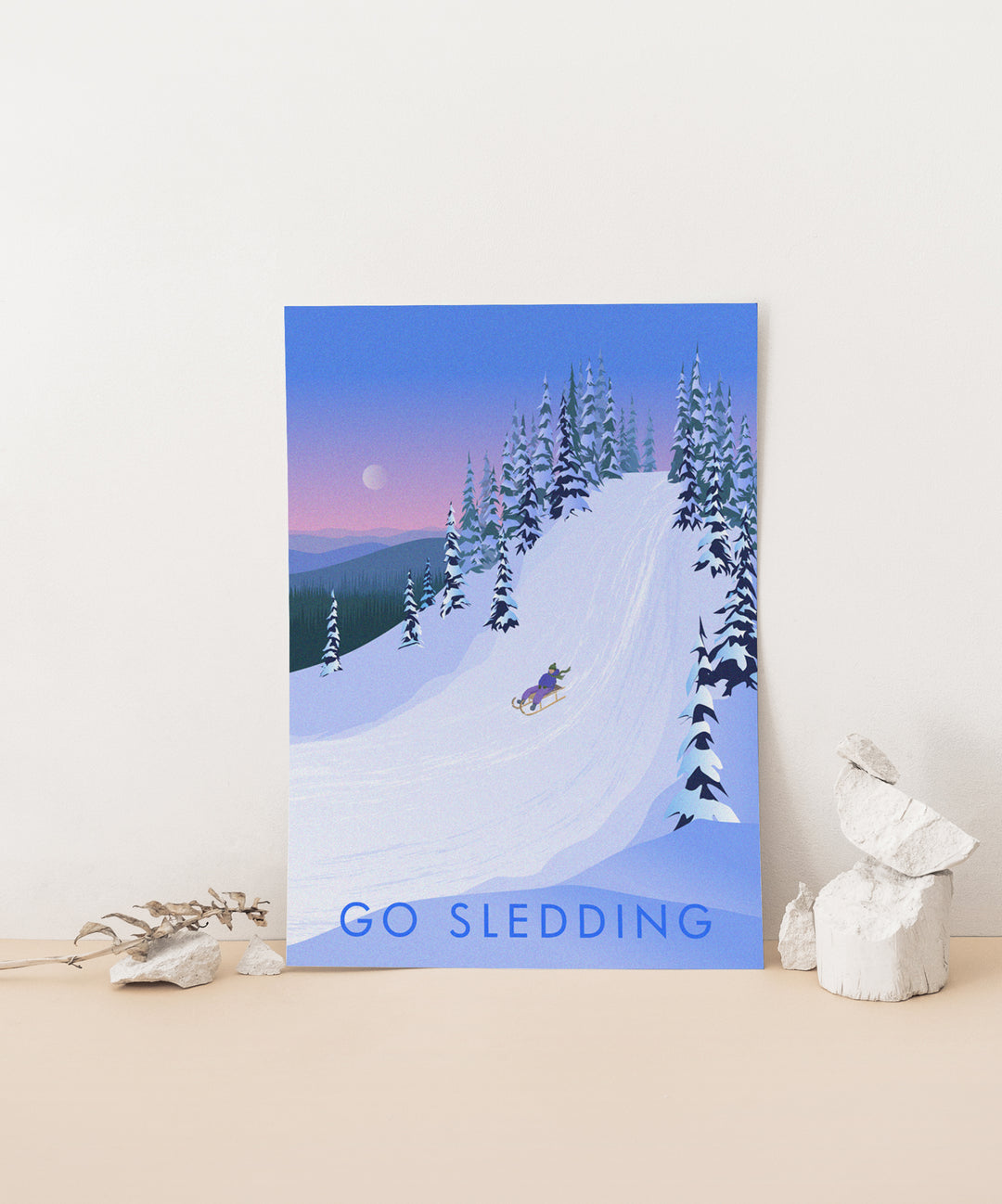 Go Sledding Travel Poster