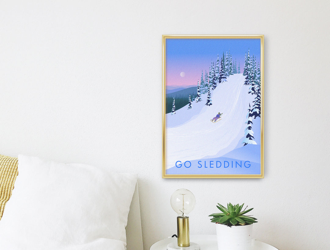 Go Sledding Travel Poster