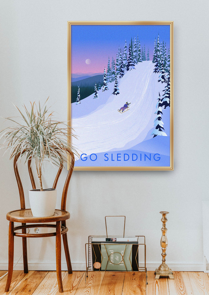 Go Sledding Travel Poster