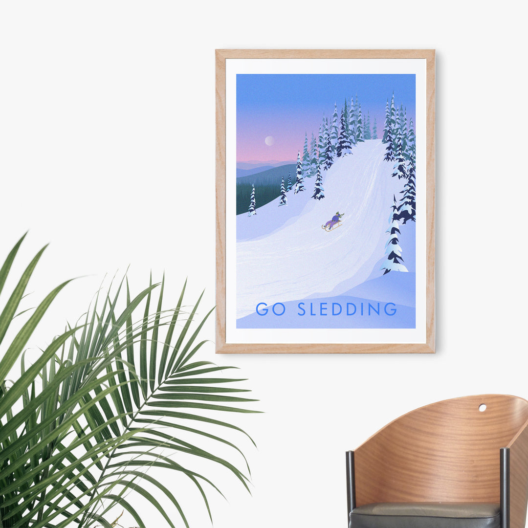 Go Sledding Travel Poster