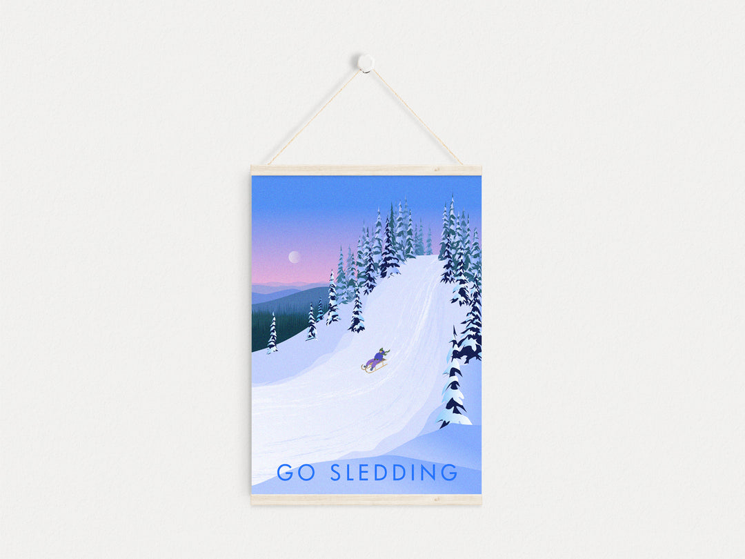 Go Sledding Travel Poster