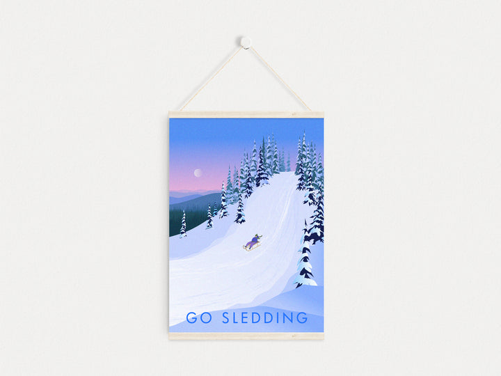 Go Sledding Travel Poster