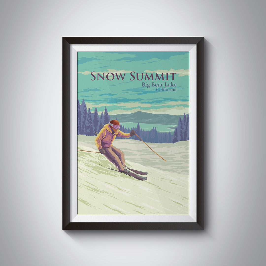 Snow Summit California Ski Resort Travel Poster