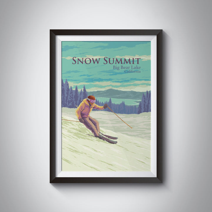 Snow Summit California Ski Resort Travel Poster