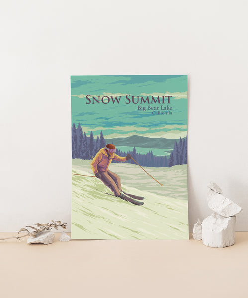Snow Summit California Ski Resort Travel Poster