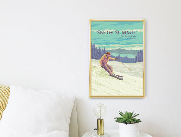 Snow Summit California Ski Resort Travel Poster