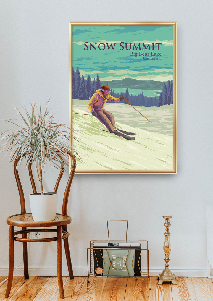 Snow Summit California Ski Resort Travel Poster