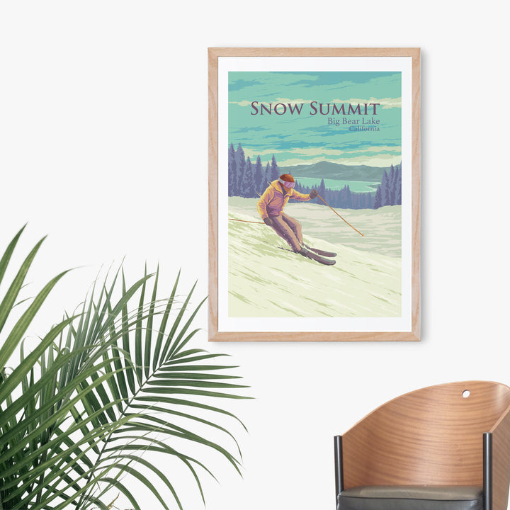 Snow Summit California Ski Resort Travel Poster