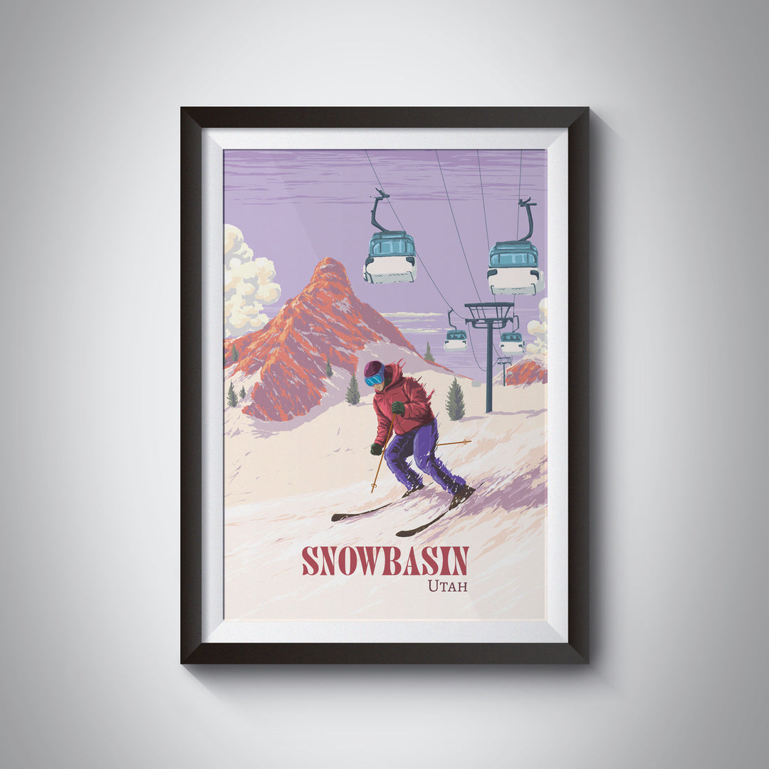 Snowbasin Utah Ski Resort Travel Poster