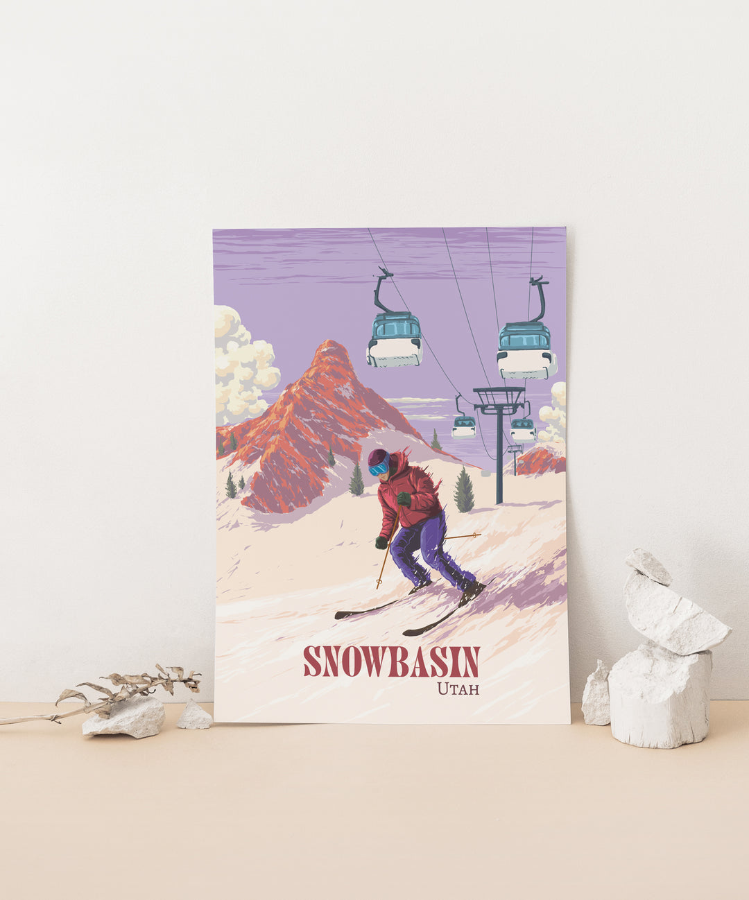 Snowbasin Utah Ski Resort Travel Poster