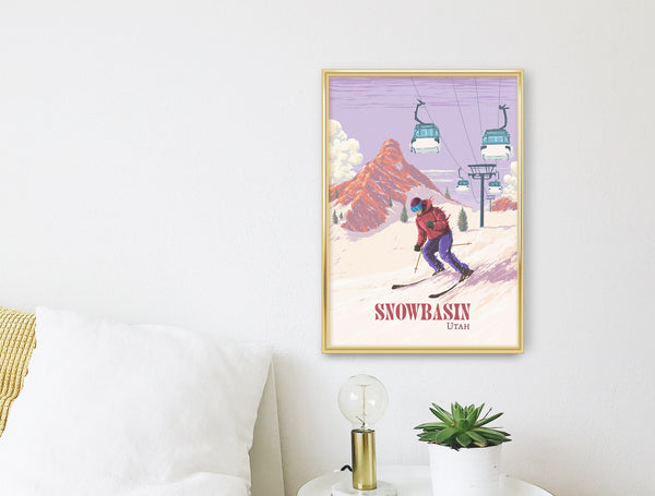Snowbasin Utah Ski Resort Travel Poster