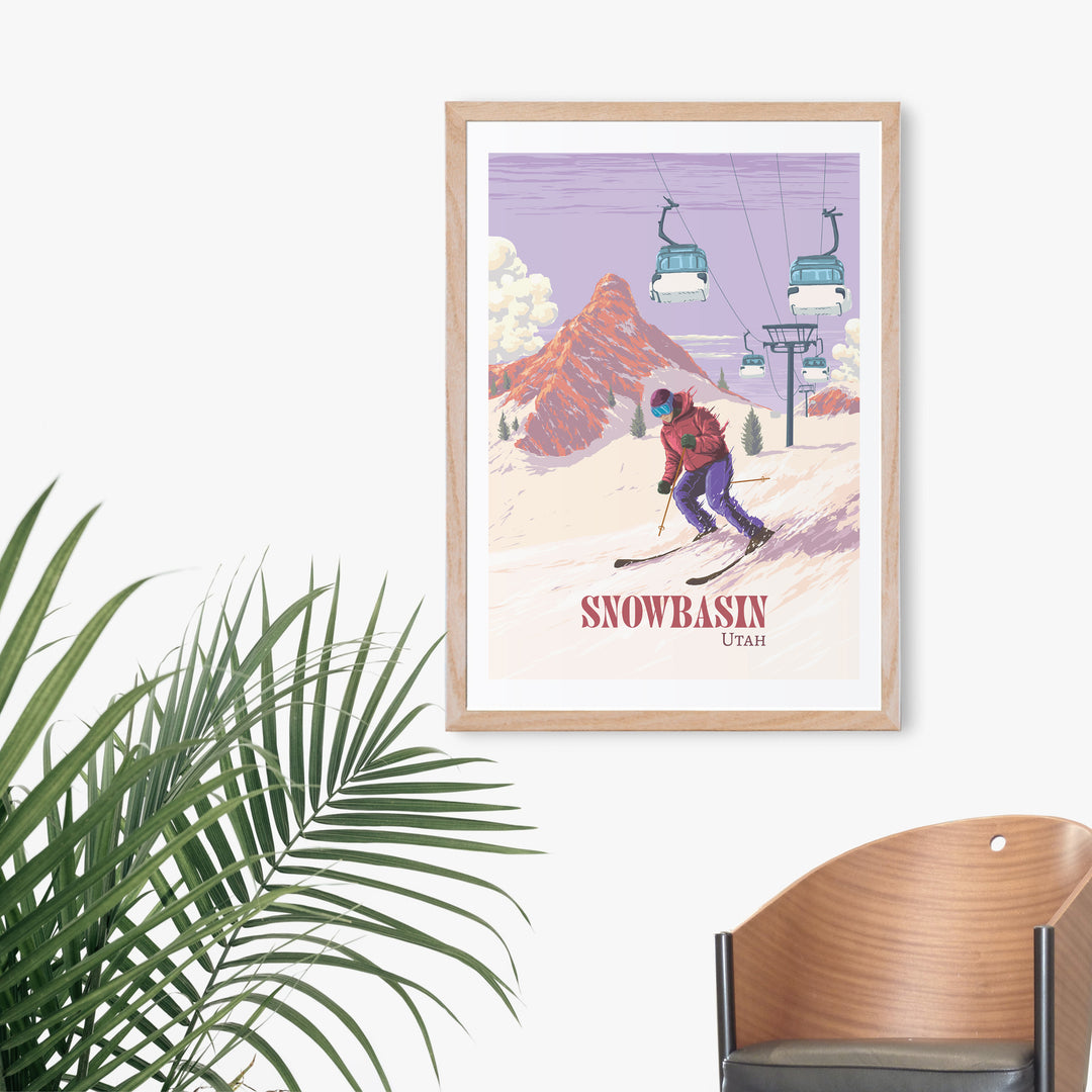 Snowbasin Utah Ski Resort Travel Poster