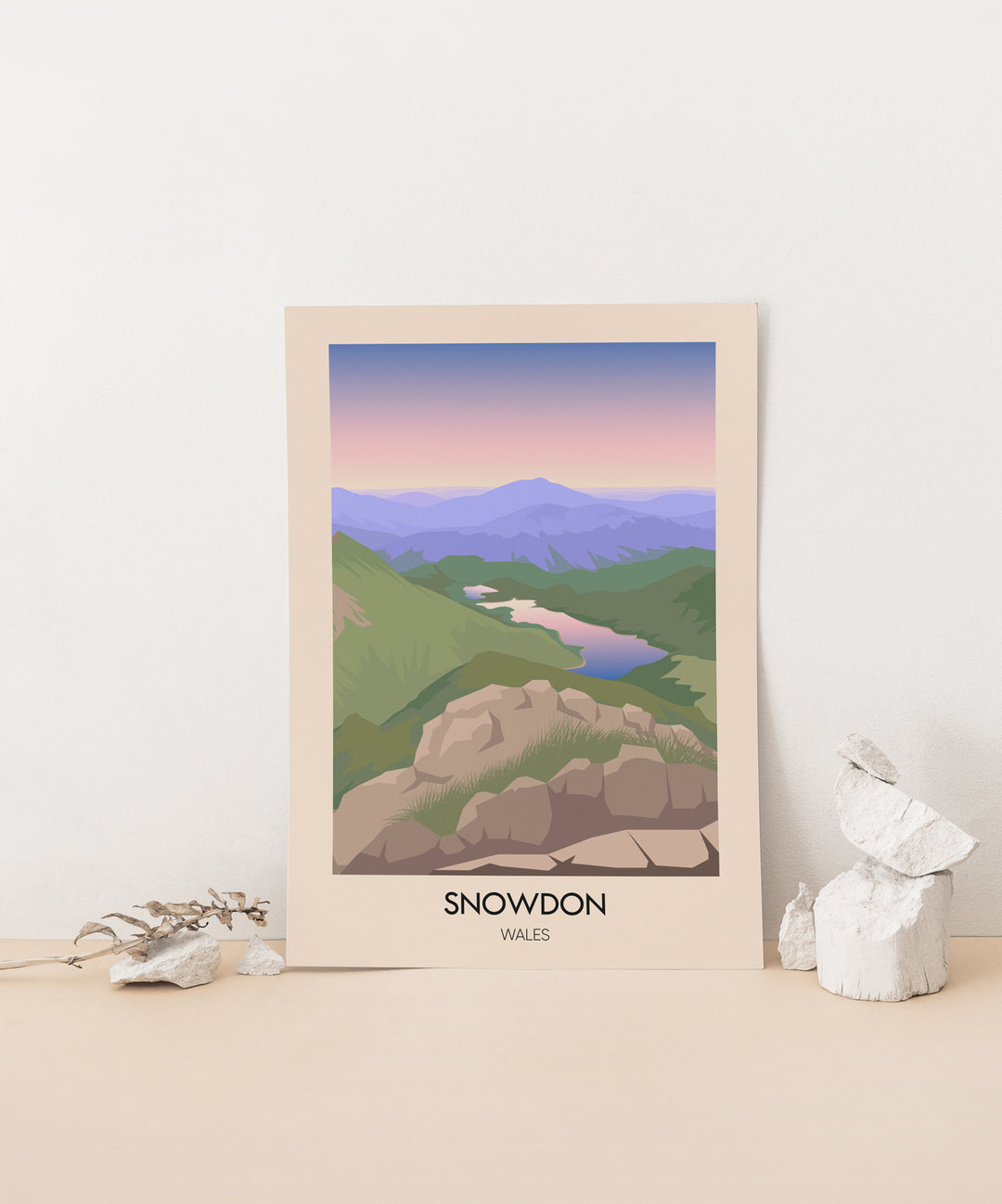 Mount Snowdon Modern Travel Poster