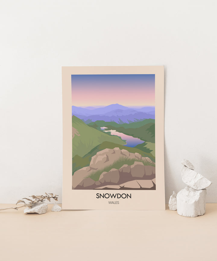 Mount Snowdon Modern Travel Poster