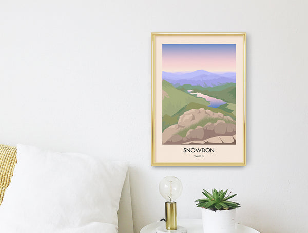 Mount Snowdon Modern Travel Poster