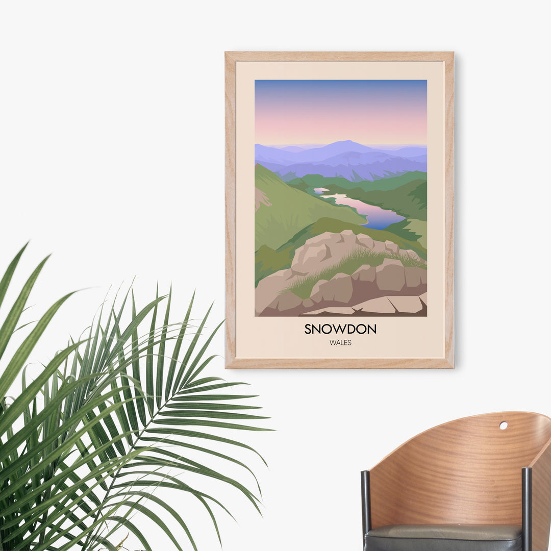 Mount Snowdon Modern Travel Poster