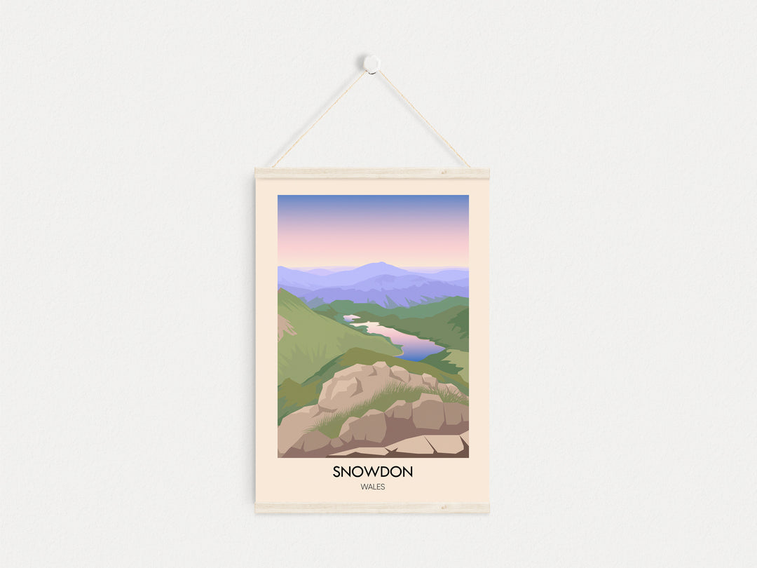 Mount Snowdon Modern Travel Poster