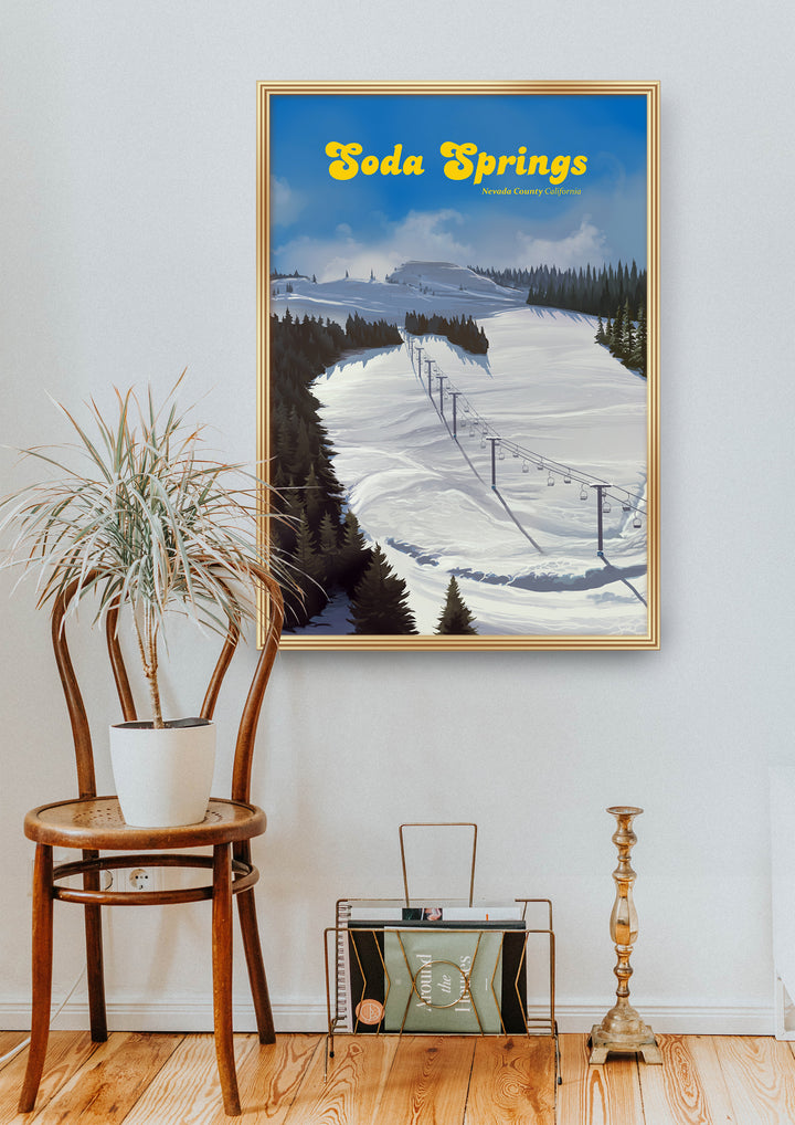 Soda Springs California Ski Resort Travel Poster