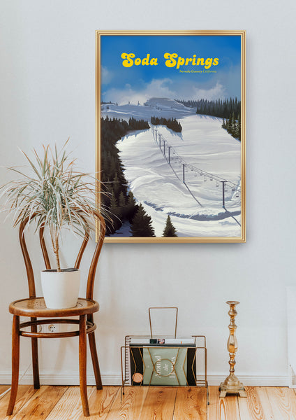 Soda Springs California Ski Resort Travel Poster