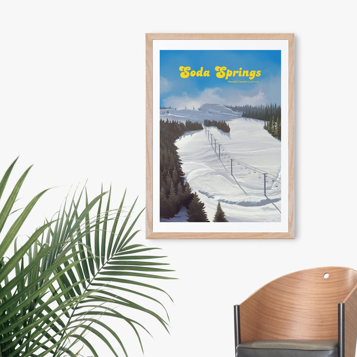 Soda Springs California Ski Resort Travel Poster