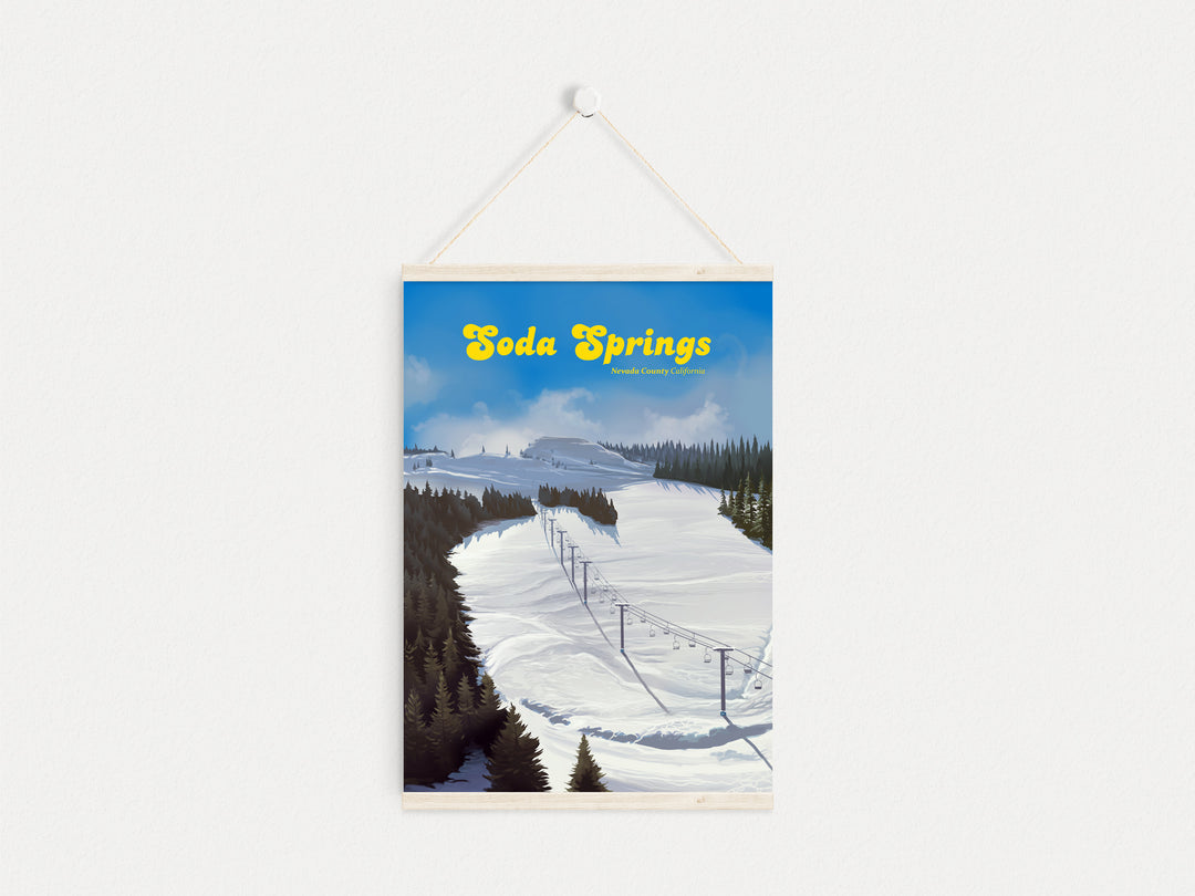 Soda Springs California Ski Resort Travel Poster