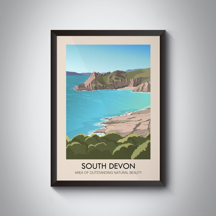 South Devon AONB Travel Poster