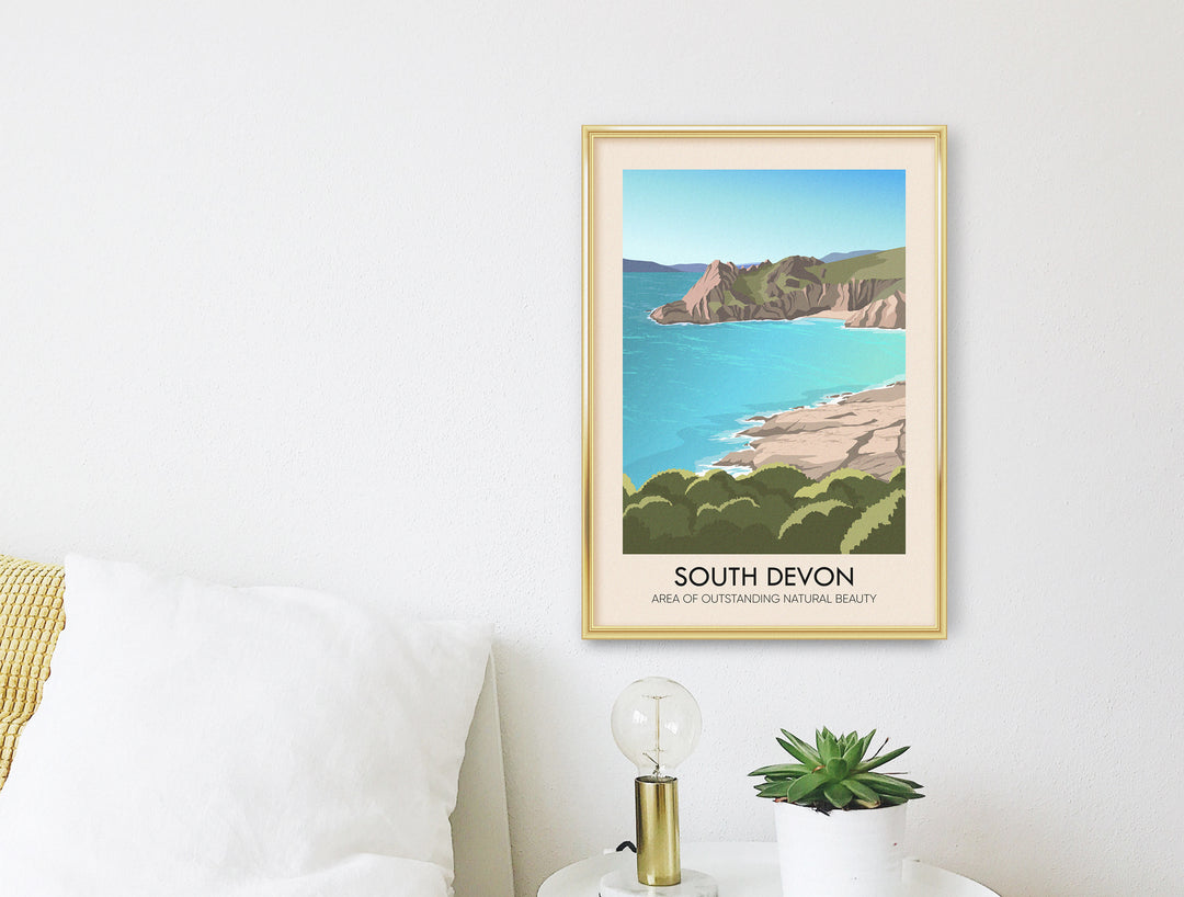 South Devon AONB Travel Poster