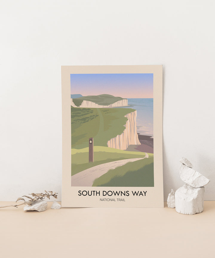 South Downs Way National Trail Modern Travel Poster