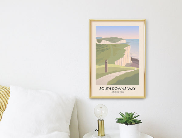 South Downs Way National Trail Modern Travel Poster