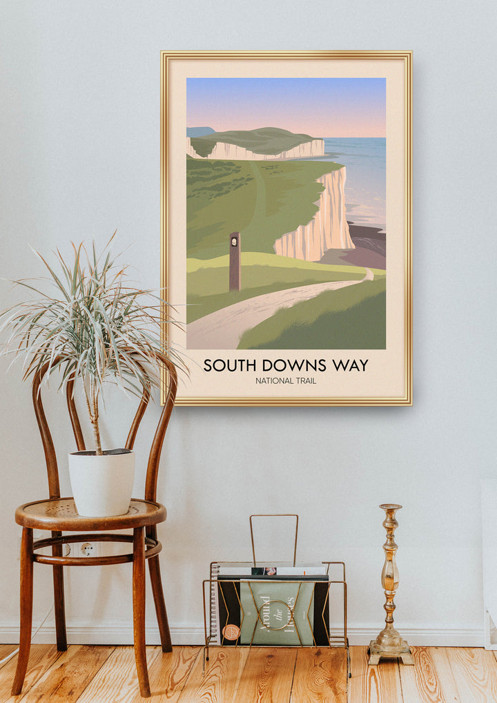 South Downs Way National Trail Modern Travel Poster